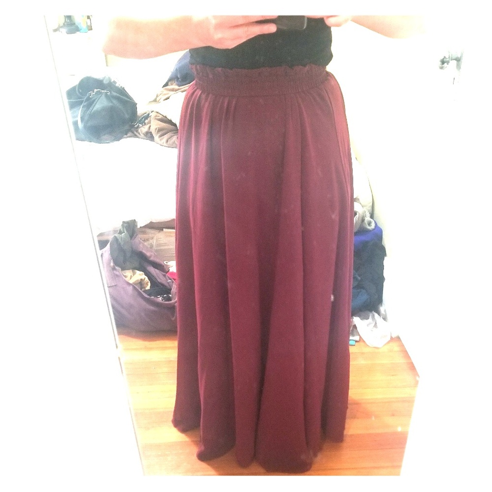 Oxblood Maxi Skirt